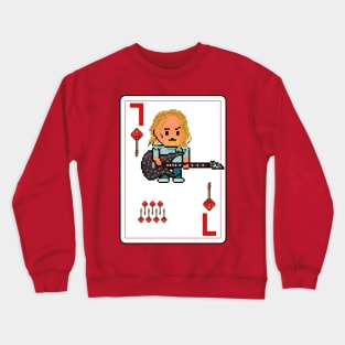 Pixelrockstars Seven of Diamonds Playing Card Crewneck Sweatshirt